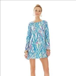 Lilly Pulitzer Blue and Pink Long Sleeve Dress